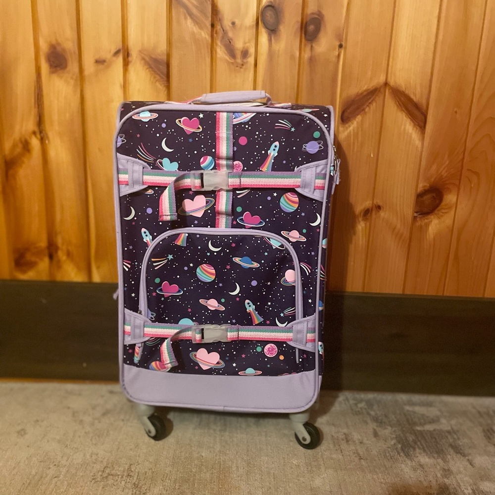 Mackenzie Rainbow Heart Galaxy Glow-in-the-Dark Spinner Luggage-Large